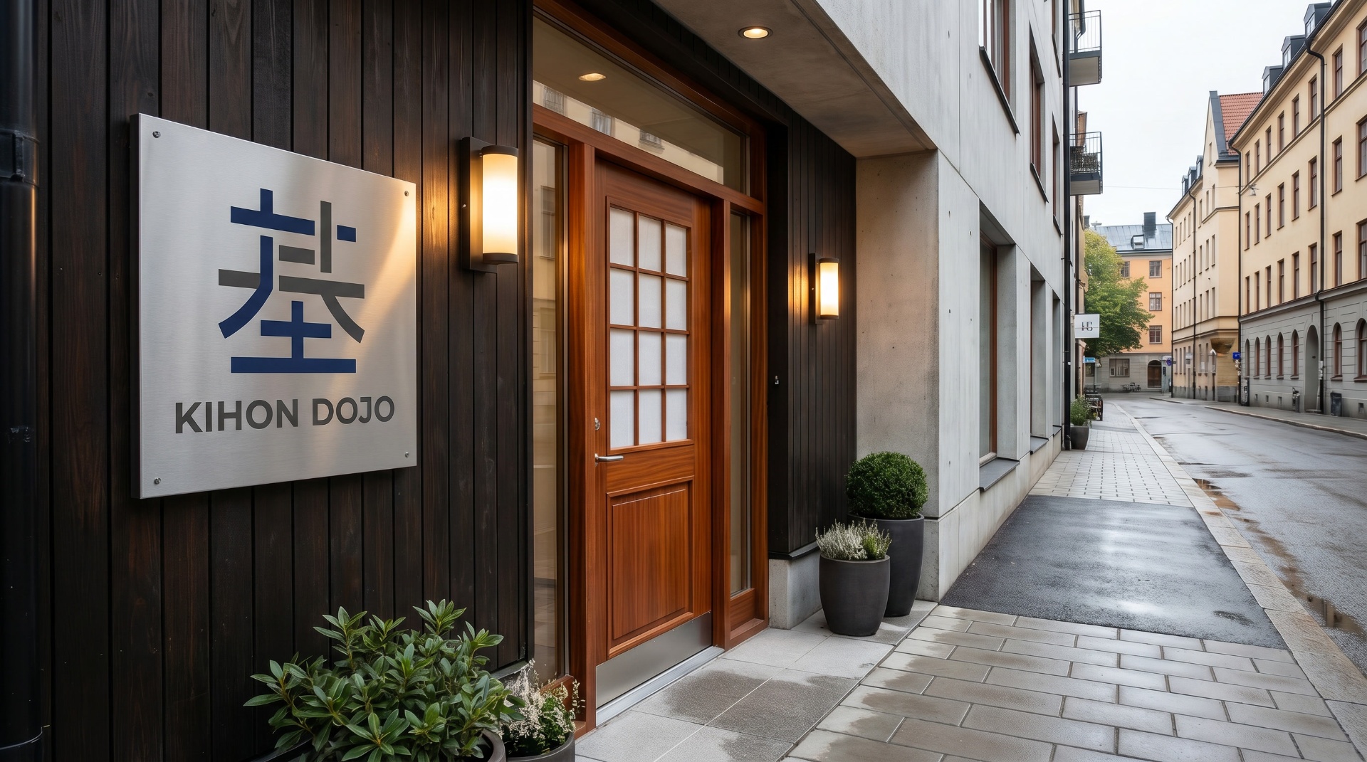Entrén till Kihon Dojo på Sankt Eriksgatan i Stockholm